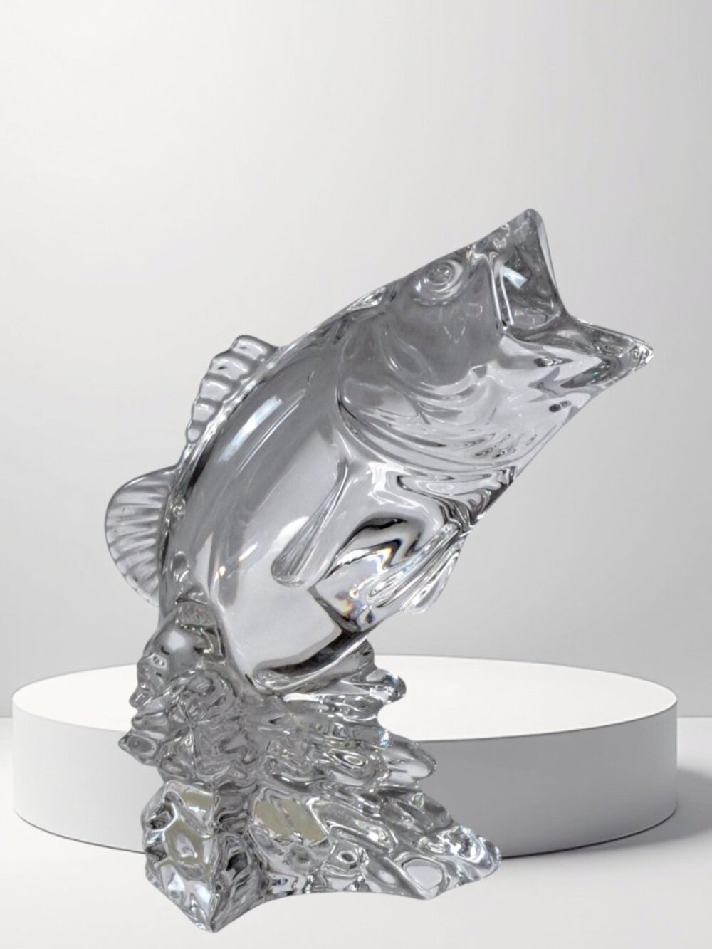 Wonders of the Wild Princess House Lead Crystal Leaping Bass Fish Sculpture - Picture 6 of 16